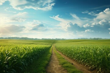Fototapeta na wymiar Agriculture landscape outdoors horizon
