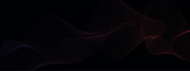 Abstract technology particles gradient flowing dynamic wave halftone doted lines background. Futuristic technology concept. Vector illustration