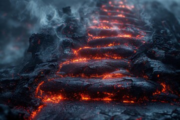 Close Up of a Hot Coal Grill - obrazy, fototapety, plakaty