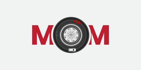 Mother's Day automobile or car brand road transportation concept. Mom with car Happy Mother's Day concept. We love you Mother for everything, Thank you mom, A surprise gift for Mama with car - obrazy, fototapety, plakaty