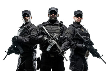 Security Guards Team On Transparent Background.