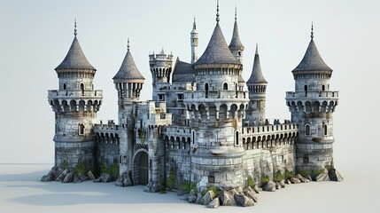 Fantasy Castle on a white background
