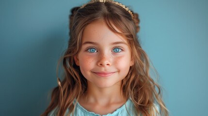 Little Girl With Blue Eyes and Tiara