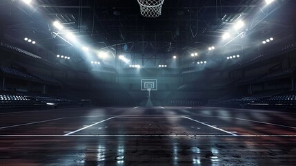  basketball stadium with lights 