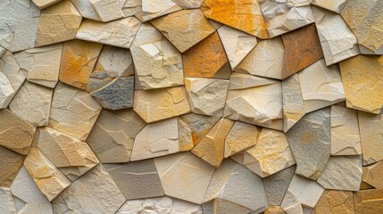Wall of assorted stones up close - obrazy, fototapety, plakaty