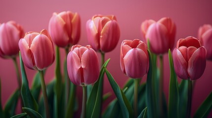 Fototapeta premium Pink Tulips in Vase