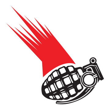 black grenade red trail graphic clip art preview