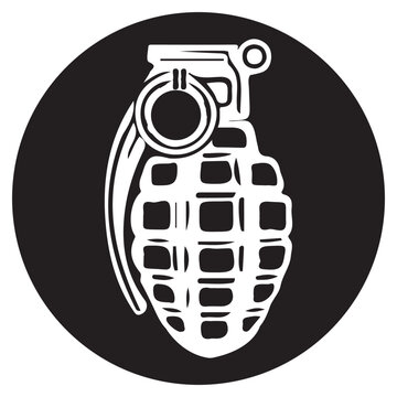 white grenade black circle simple design clip art preview
