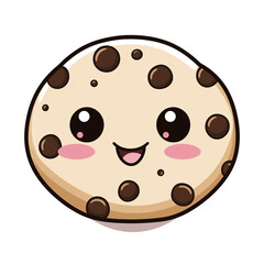 clipart kawaii, choc chip cookie, whip cream and sprinkles, soft pastel colour scheme, white background сreated with Generative Ai