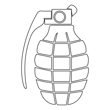black outline grenade isolated clip art preview
