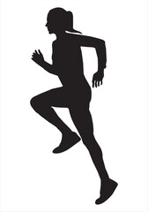 Fototapeta na wymiar Girl sprinter running silhouette. Vector illustration