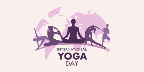 Yoga banner background. Vector template. World yoga day banner design.