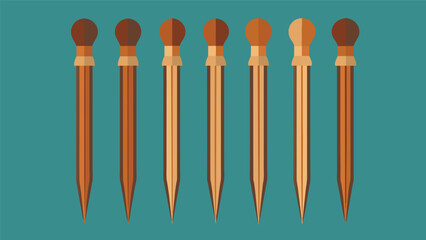 A set of handcrafted wooden quilting needles each one carefully selected and polished for a flawless elevated quilting experience..
