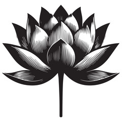 Lotus Flower, Minimalist and Simple Silhouette - Vector illustration
