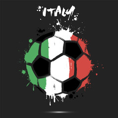 Soccer ball with Italy national flag colors