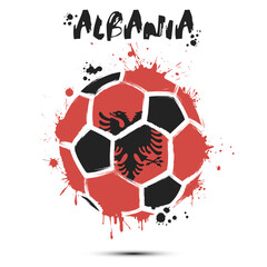 Soccer ball with Albania national flag colors