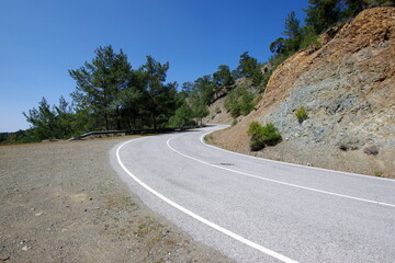 a road in Troodos mountains cuprus island