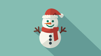 Snowman vector icon flat helper isolated from background