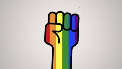 Mano de Orgullo LGBT+ Día Internacional contra la Homofobia, la Transfobia y la Bifobia. Versión 1