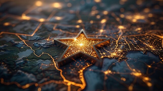 America map with Dallas star shining bright, urban heart of Texas
