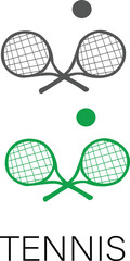 colored vectors for tennis racket and ball