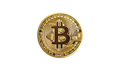 Bitcoin coin on a white background