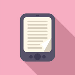 Ebook literature learn icon flat vector. Public teaching. Online study