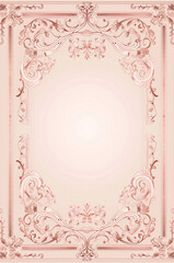 Vintage invitation frame with art nouveau décor. Generative AI