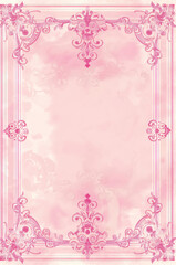 Vintage invitation frame with art nouveau décor. Generative AI