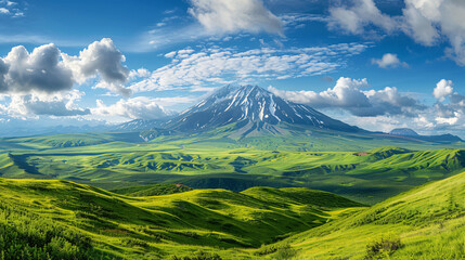 View of Vilyuchinsky volcano in Kamchatka peninsula 