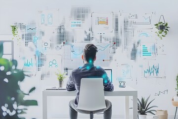 Hacking and innovation concept on white background AI Generated