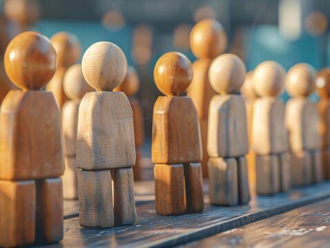 a group of wooden figures