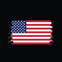 Flat design american flag background Vector