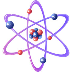 Atom with particles symbol