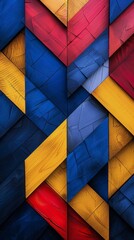 Fototapeta premium Colorful Pattern Painting on Wood