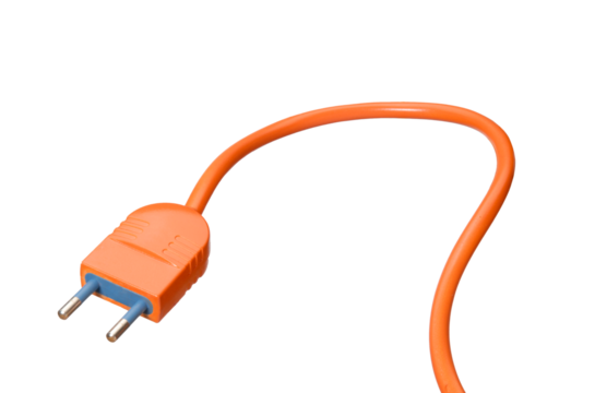 Cable plugin isolated on transparent layered background.