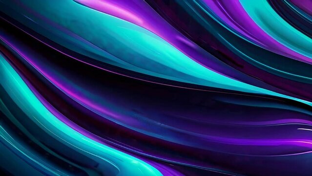 Abstract blue and purple liquid wavy shapes futuristic banner. Glowing retro waves vector background