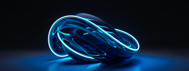 A blue, glowing, spiral shape