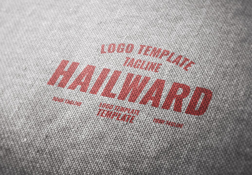 Textile Logo Mockup Template Texture Paper Branding Brand Identity Effect