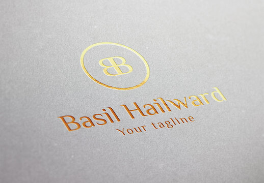 Gold Foil Pressed Debossed Embossed Logo Mockup Template Texture Paper Branding Brand Identity Effect