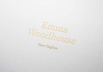 Clean Minimal Pressed Debossed Embossed Logo Mockup Template Texture Paper Branding Brand Identity Effect