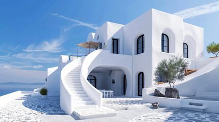 White architecture in Santorini island Greece.