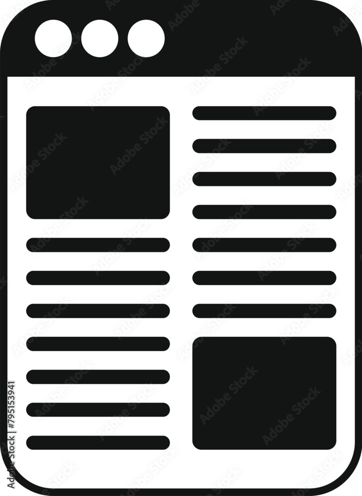 Poster digital reading icon simple vector. web online page. media learn public