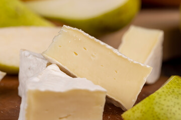 delicious cheese covered with safe white mold