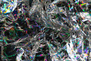 Holographic Crumpled Paper Material which is Shiny for Background