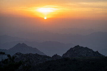 Landscape view of Mountains from Al Hada, Taif, Saudi Arabia 