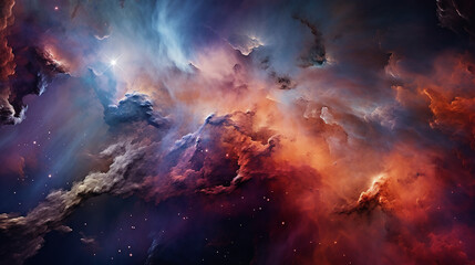 Beautiful constellations with nebulaic series on colorful sky