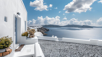 White architecture in Santorini island Greece.  - obrazy, fototapety, plakaty