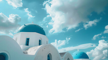 White architecture in Santorini island Greece. White 
