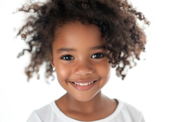 Black african american kid portrait smile female.